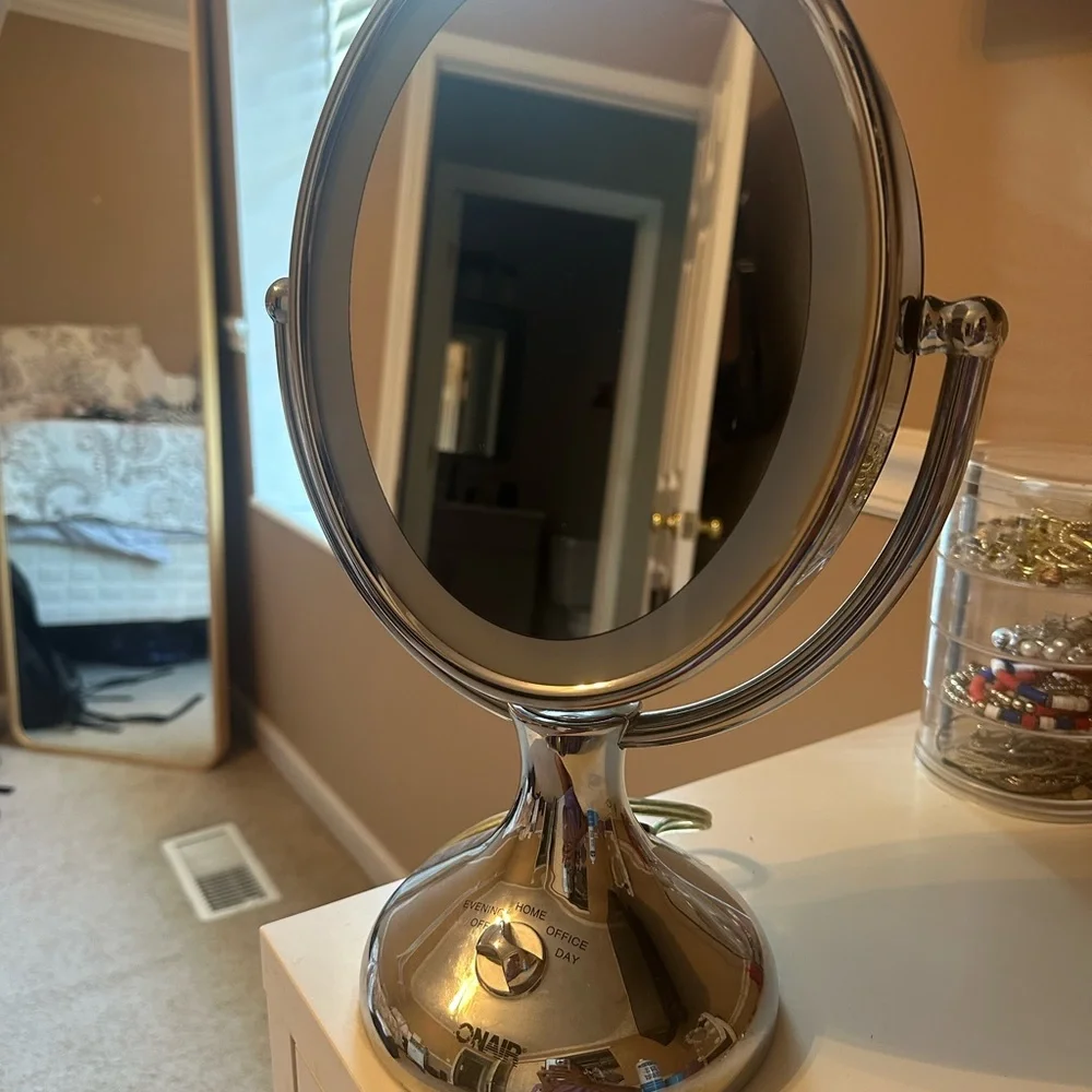 Elegant Silver Vanity Mirror for Luxurious Bath Spaces